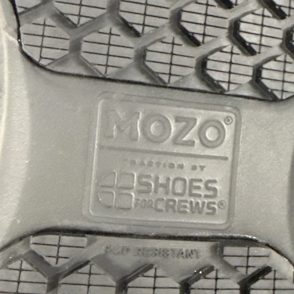 MOZO M22021 Sharkz II Mens 10 Slip Resistant Work Black Shoes For Crews Slip On